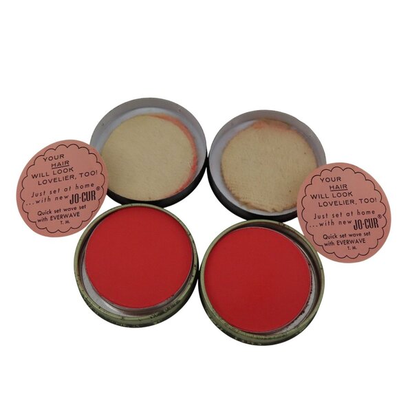 Vintage Oramber Heather Rouge Lot of 2 Pot Face Blush .2oz Makeup Metal Tin - Picture 1 of 9